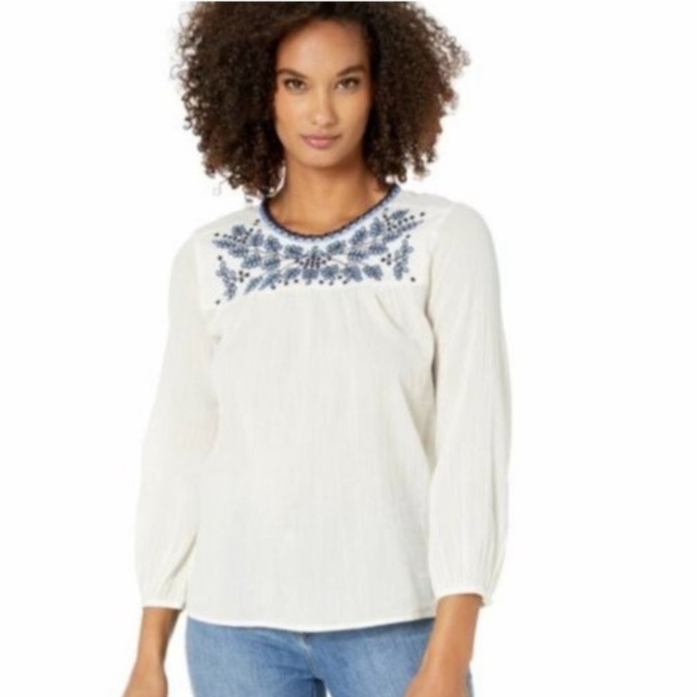 Lucky Brand Embroidered Peasant Top. XL